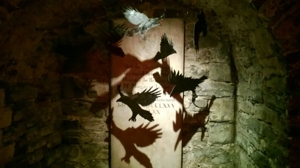 crow motif in Christchurch Cathedral Crypt 