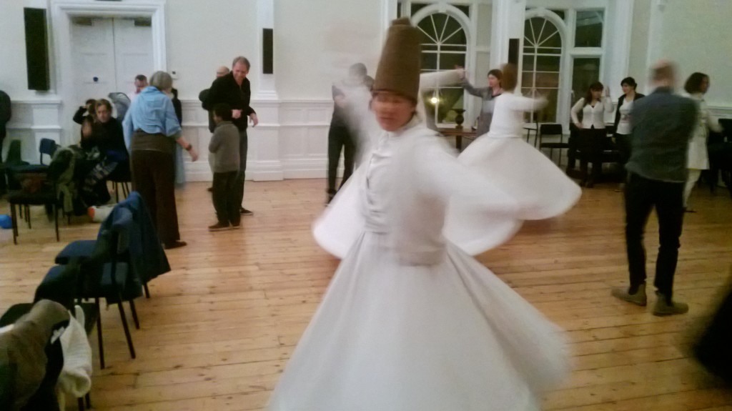 whirling dervishes on display at Colet House 