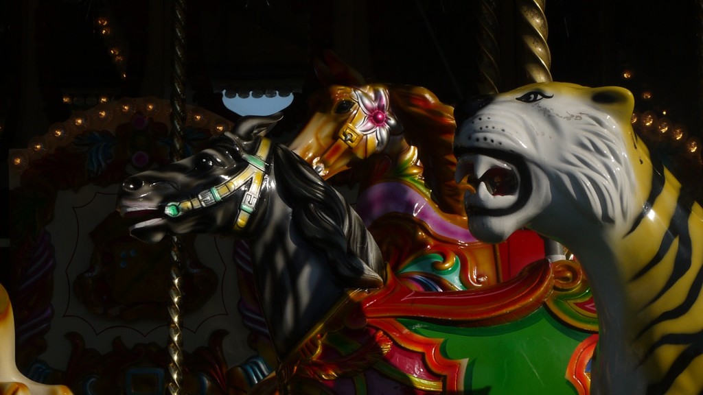 animals on a carousel