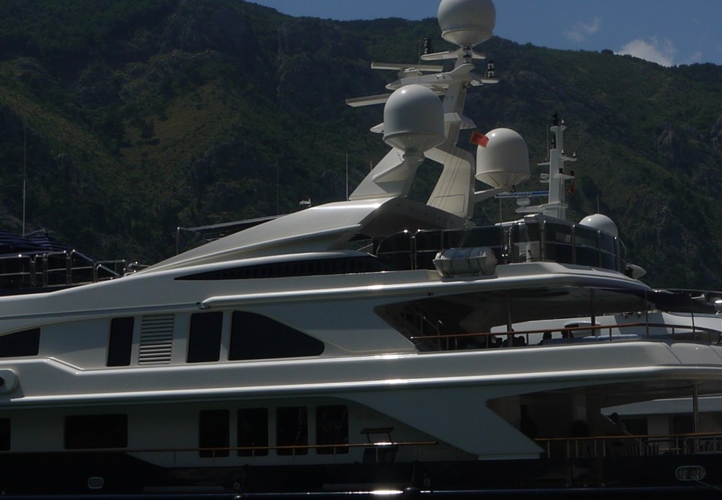 super yacht in Kotor Bay