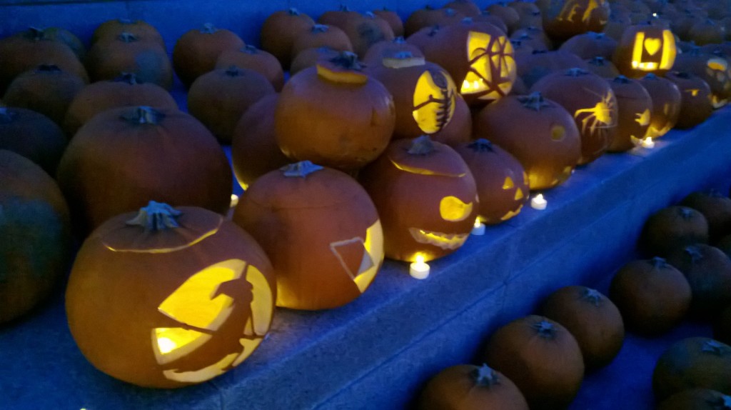 pumpkins at night
