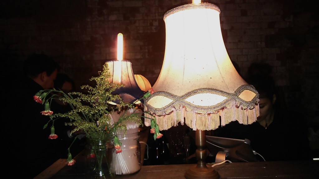 lampshade and plant