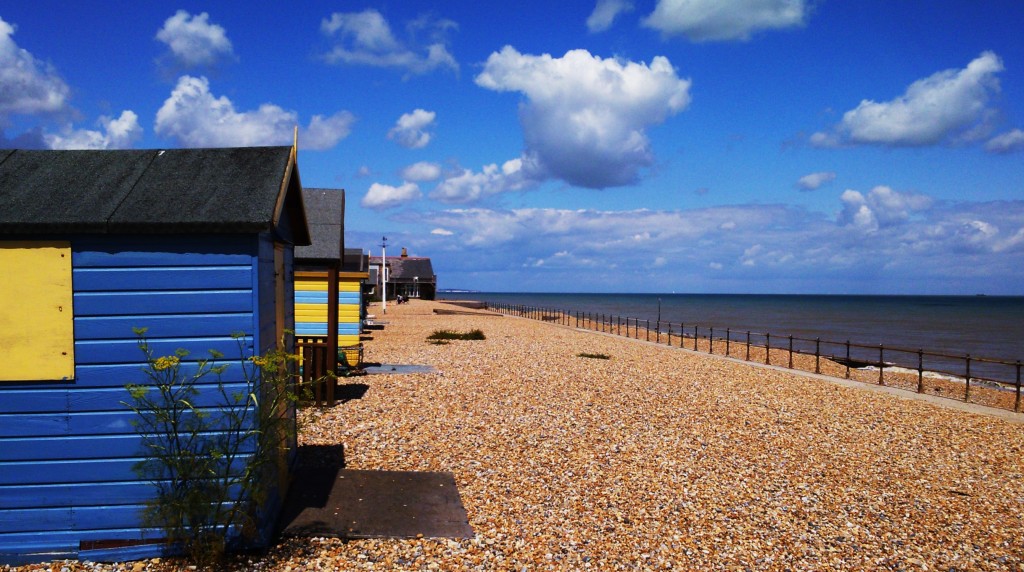 beach huts in Walmer on the Dover to Deal walk
