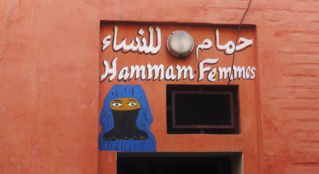 hammam sign in Marrakesh