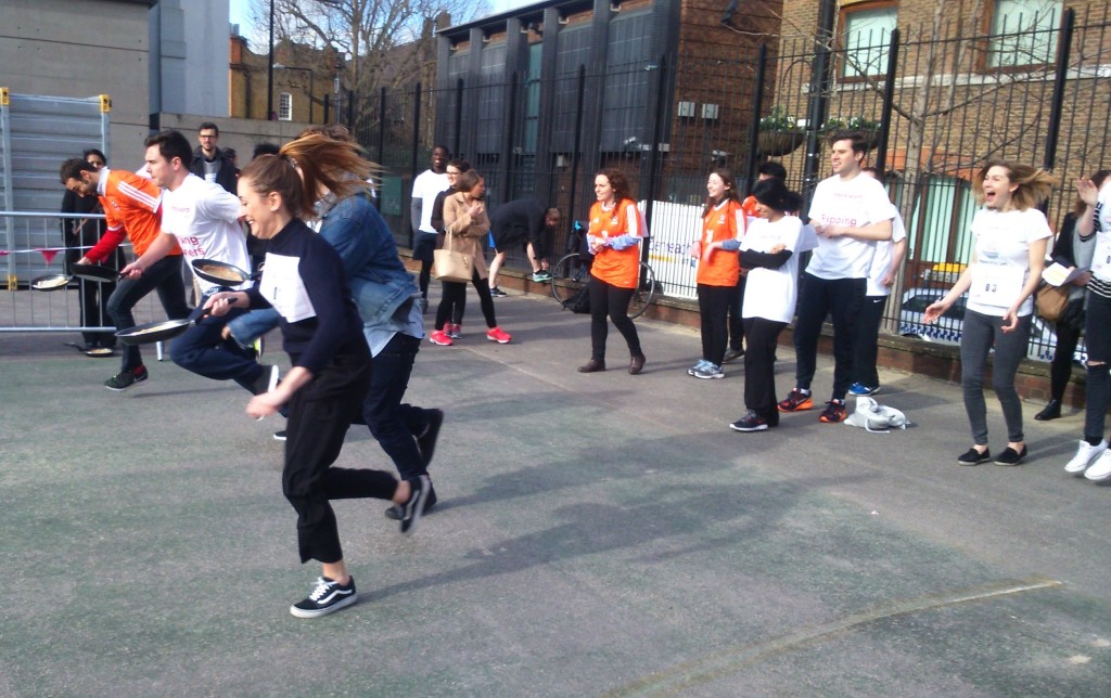 pancake day tossers - Pancake Day racing in your lunch break