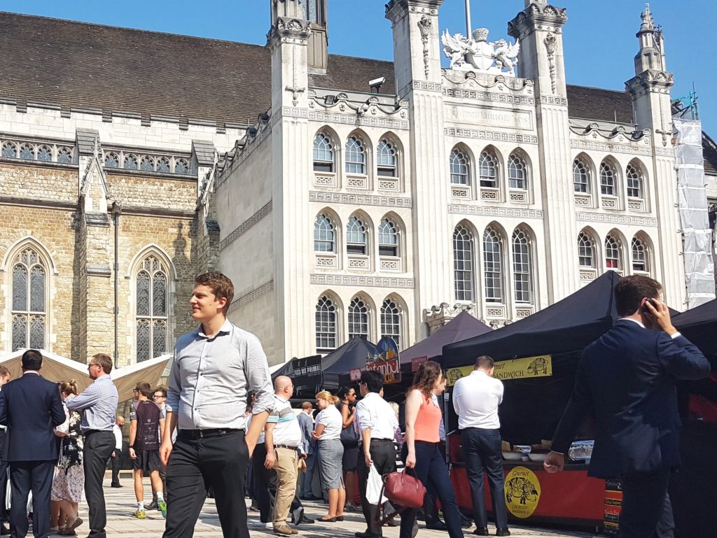 Street food market in the Guildhall Yard 