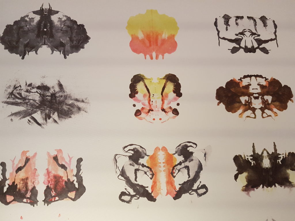 close up of the ink blot test at Bethlem Museum of the Mind 