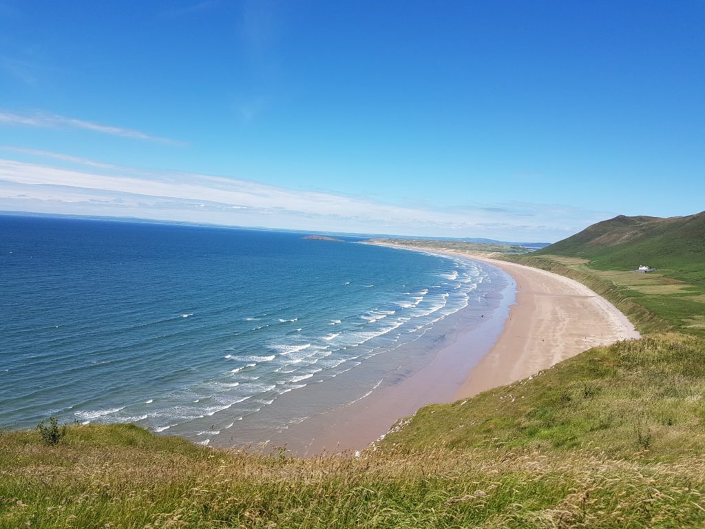 Rhossili Beach in the Gower Peninsula, South Wales 