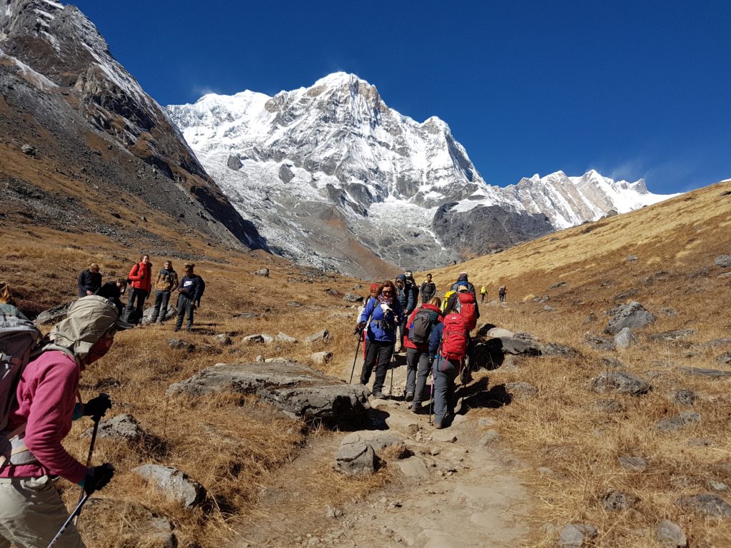 approach to Annapurna base camp on the Annapurna Sanctuary trek 