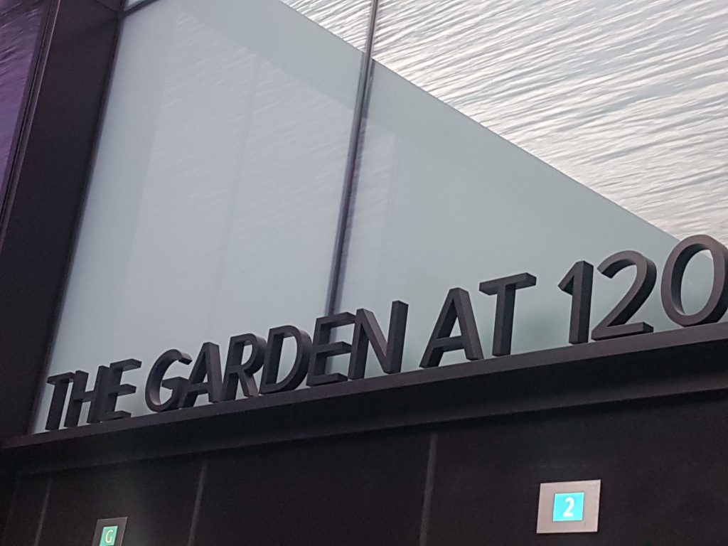 sign for the rooftop garden at 120 Fenchurch Street