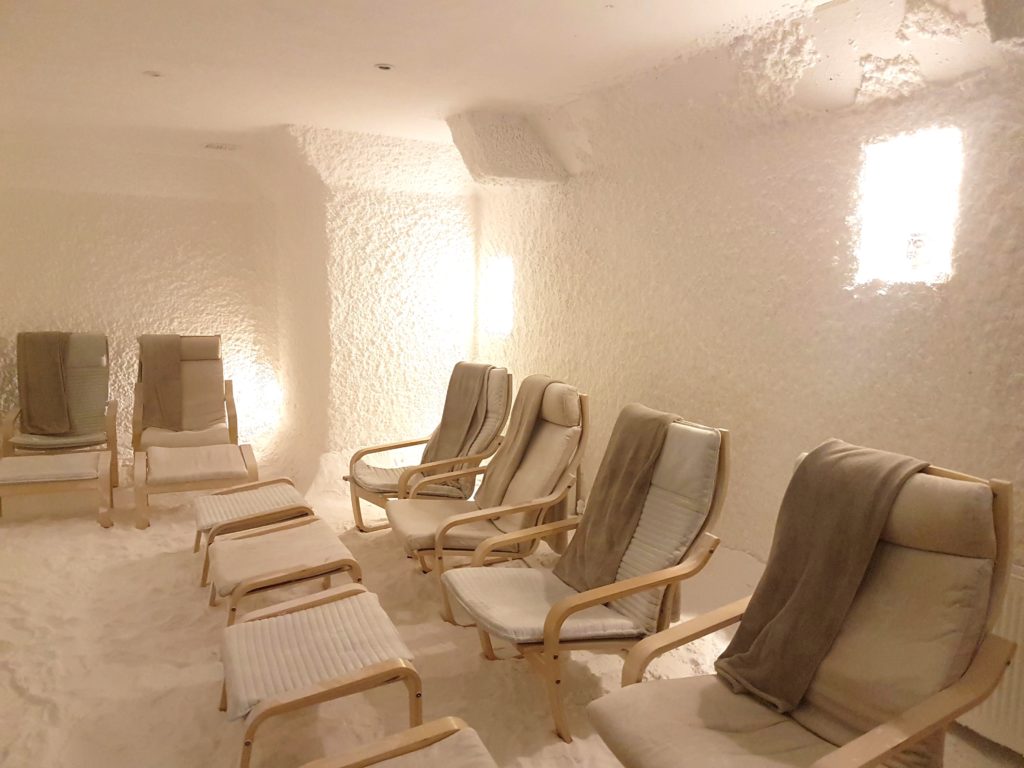 sun loungers at the salt cave therapy centre in Earlsfield 