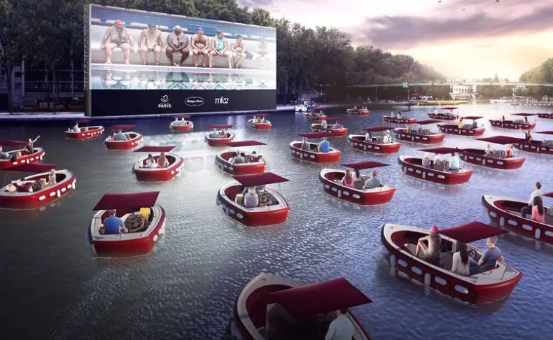 paris plages outdoor cinema on water
