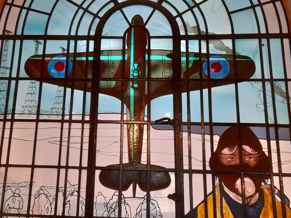 stained glass window at RAF Bentley Priory