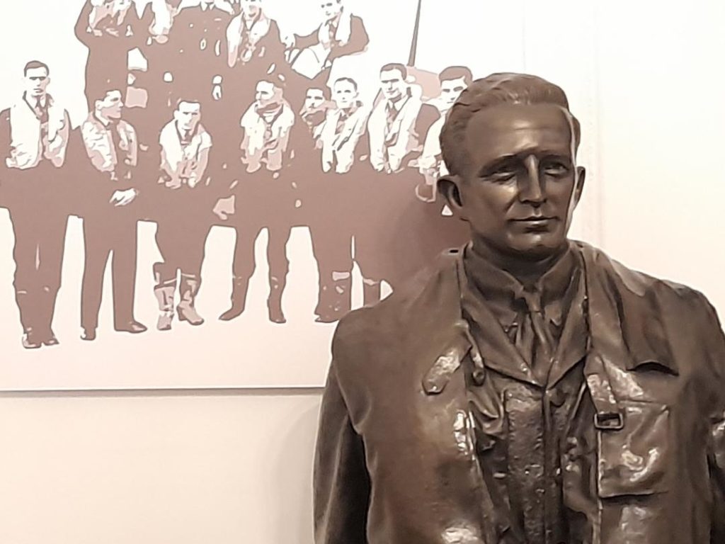 statue of fighter pilot at Bentley Priory Museum