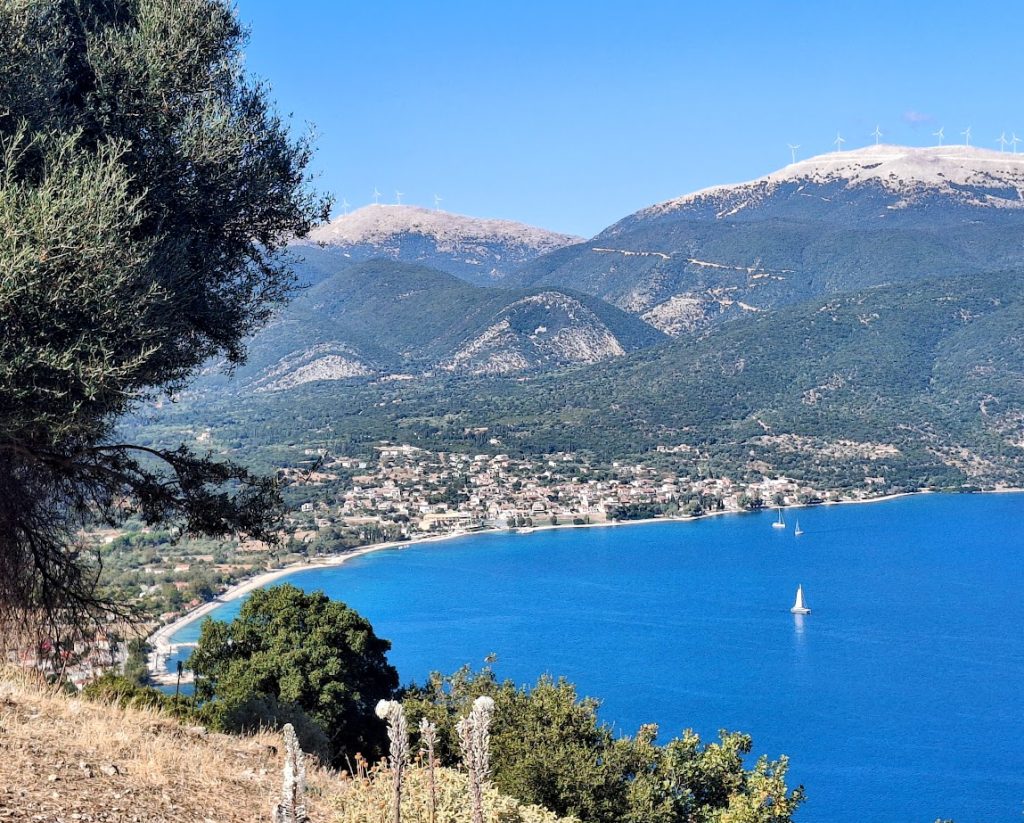 view from the ancient Acropolis onto Sami, Kefalonia