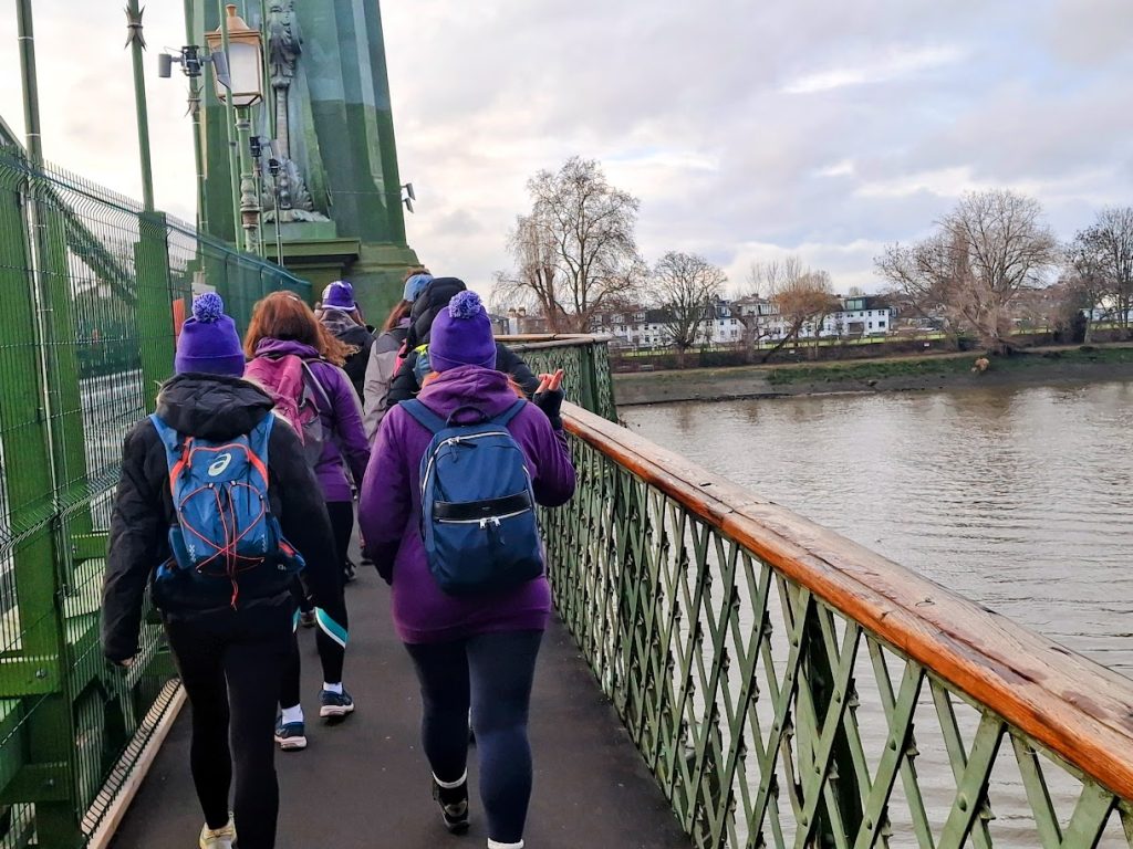 Start of the Public Sector Challenge London Bridges walk at Hammersmith Bridge
